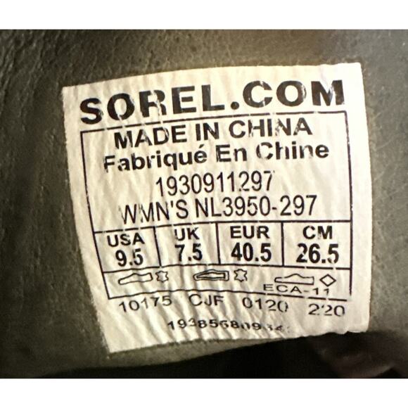 Sorel Joan Uptown 9.5 Waterproof Wedge Bootie Shoe Distressed Khaki Chic City - Picture 6 of 9